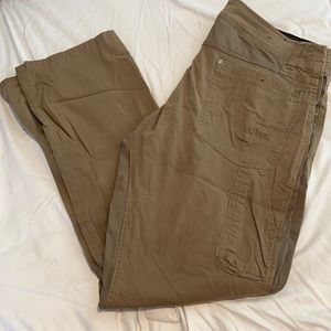 Khaki colored Kuhl pants slightly worn.